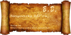 Benyovszky Dóra névjegykártya